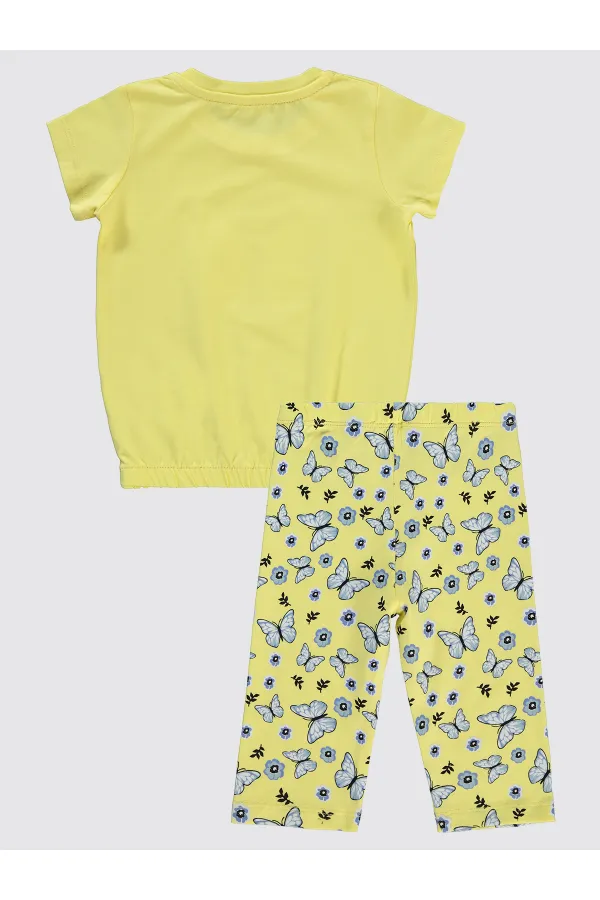 Kız Çocuk Takım 2-5 Yaş Sarı - Paket