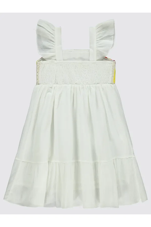 Kız Çocuk Jile ve Elbise 6-9 Yaş Ekru - Paket