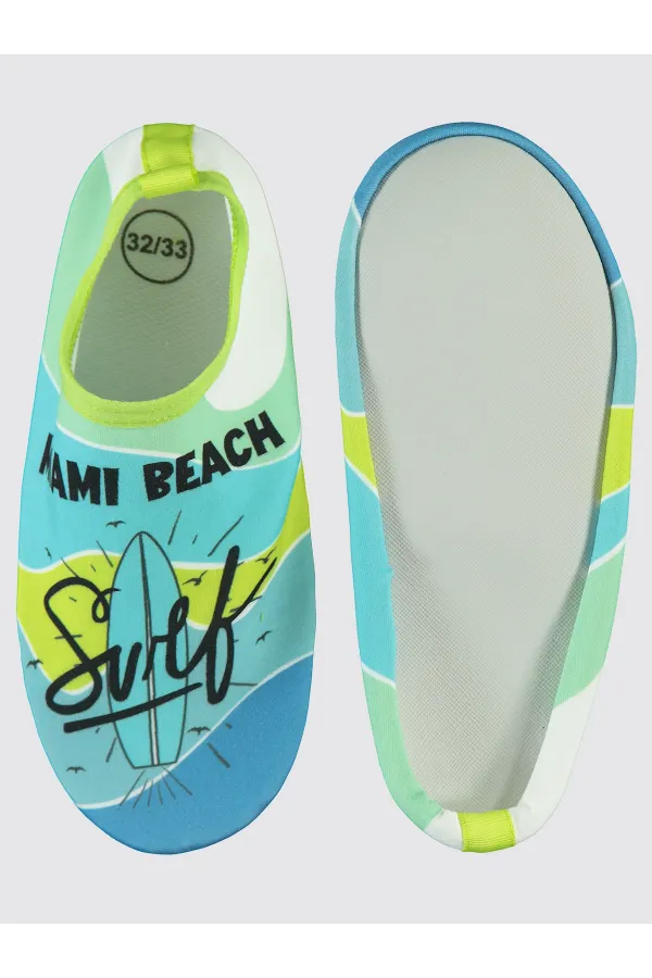 Chaussures de plage pour garçon, pointures 31 à 35, vertes - Emballage