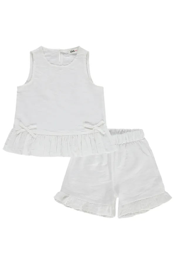 Kız Çocuk Takım 2-5 Yaş Ekru - Paket