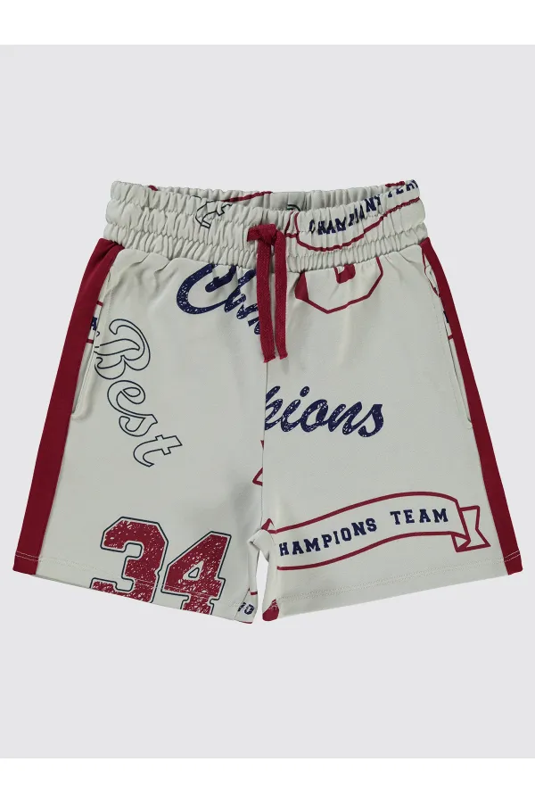 Erkek Çocuk Şort 6-9 Yaş Bordo - Paket