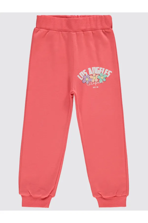 Girl's Tracksuit Bottoms 2-5 Years Old Sunset Coral - Pack