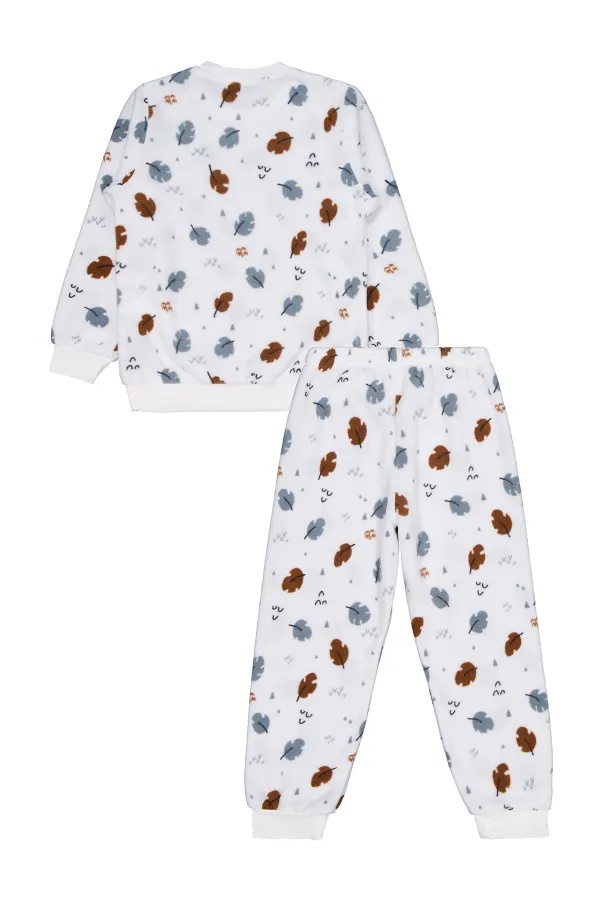 Kız Çocuk Pijama Takımı 6-9 Yaş Ekru - Paket