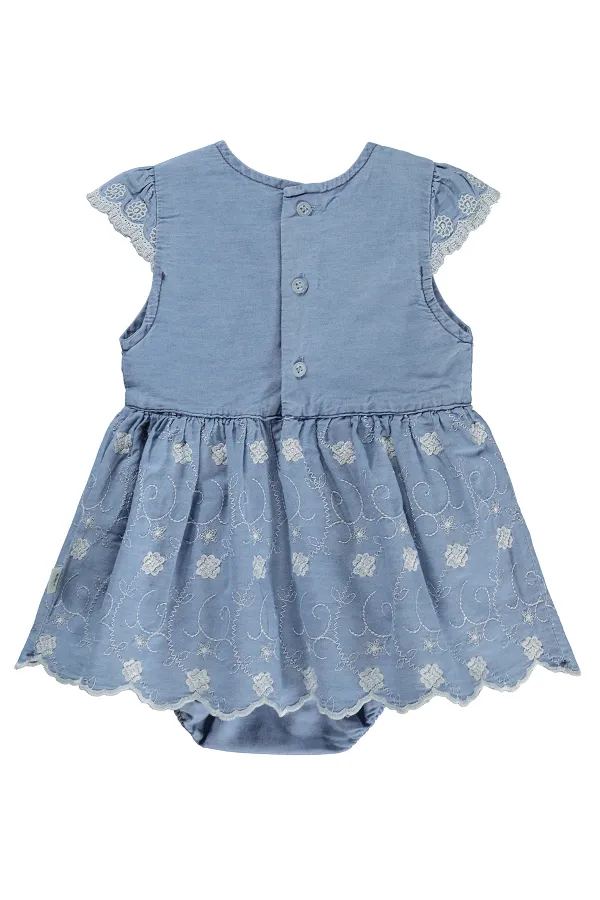 Combinaison et robe bébé 0-24 mois bleues - Ensemble