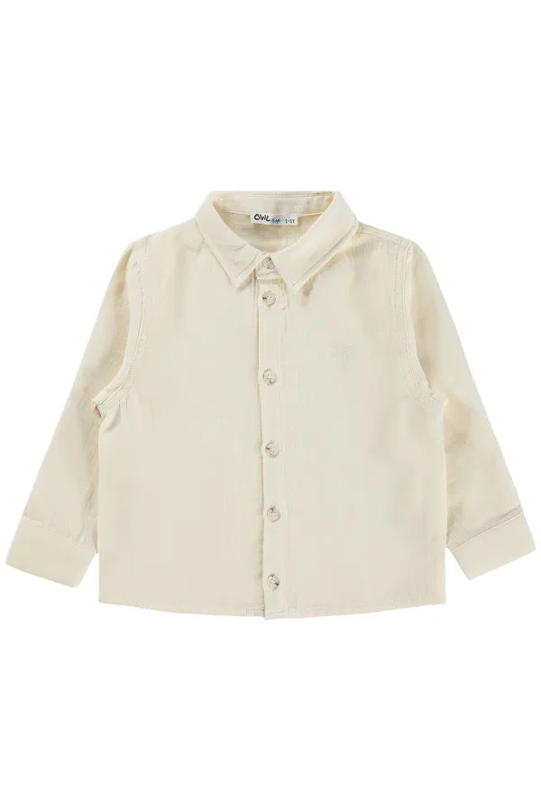 Boys' Shirt, Ages 2-5, Stone Color - Package