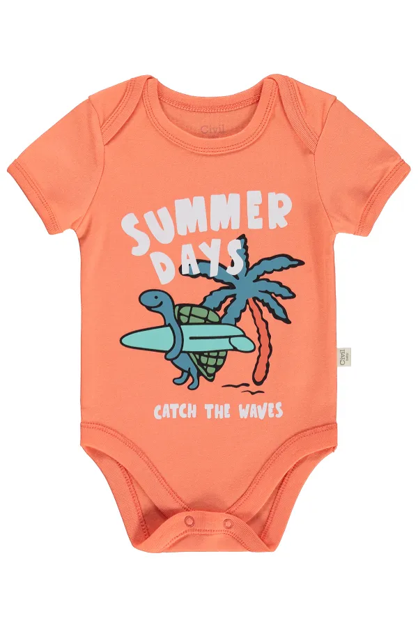 Body bébé à boutons-pression 0-24 mois Corail-Menthe - Lot