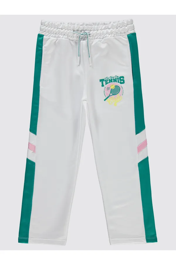 Girl's Tracksuit Bottoms 6-9 Years White - Pack