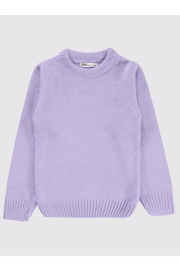 Pull pour fille de 6 à 9 ans, couleur lavande douce - Emballage