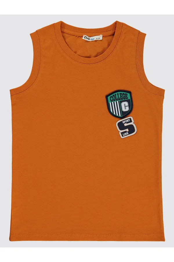 Erkek Çocuk Tişört 6-9 Yaş Koyu Oranj - Paket