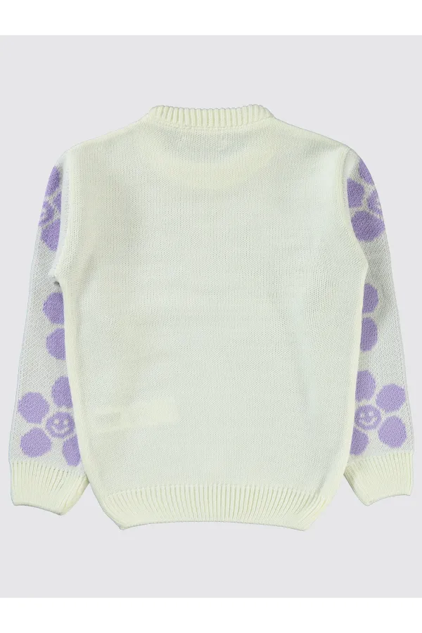 Girl's Sweater 6-9 Years Old Ecru-Lilac - Package