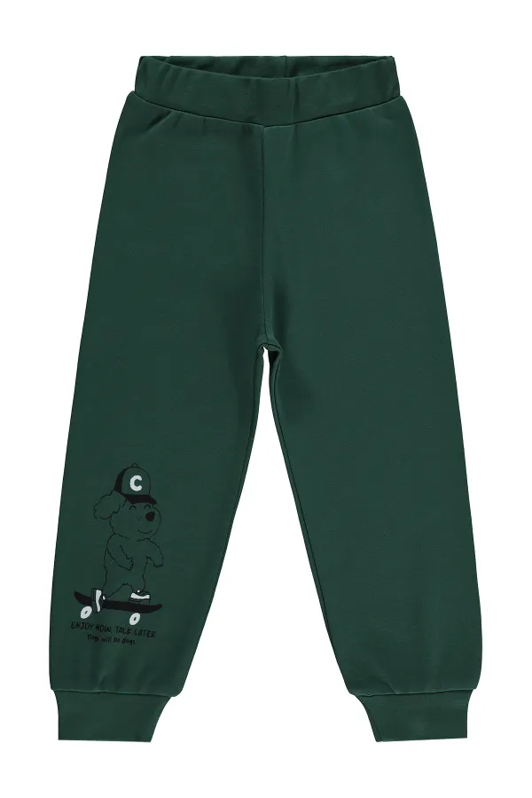 Erkek Çocuk Eşofman Altı Km 2-5 Yaş Çam Yeşili - Paket