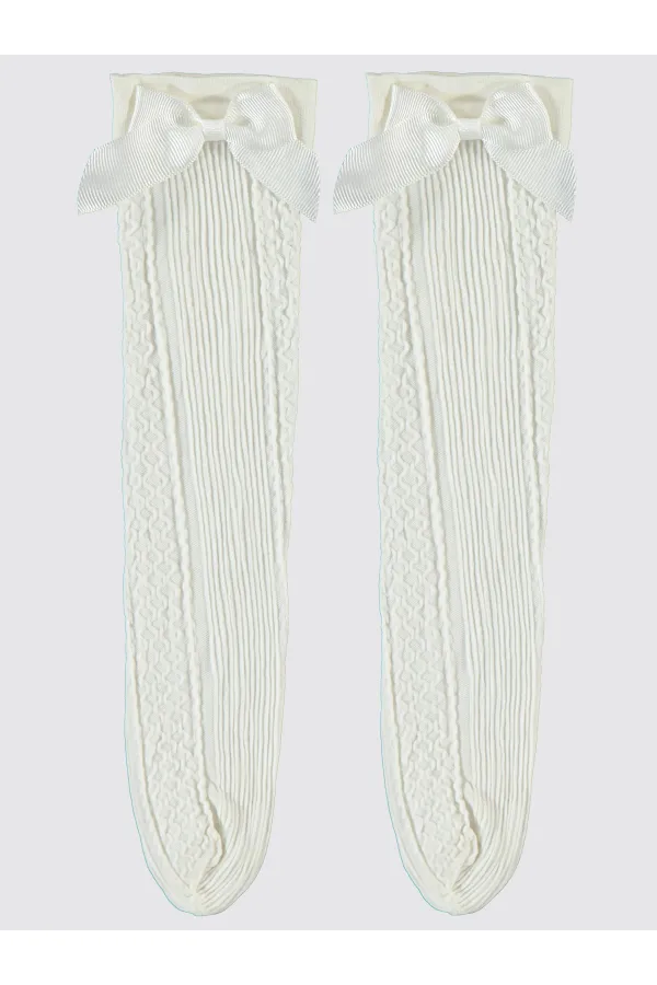 Kız Çocuk Soket Çorap 2-9 Yaş Ekru - Paket