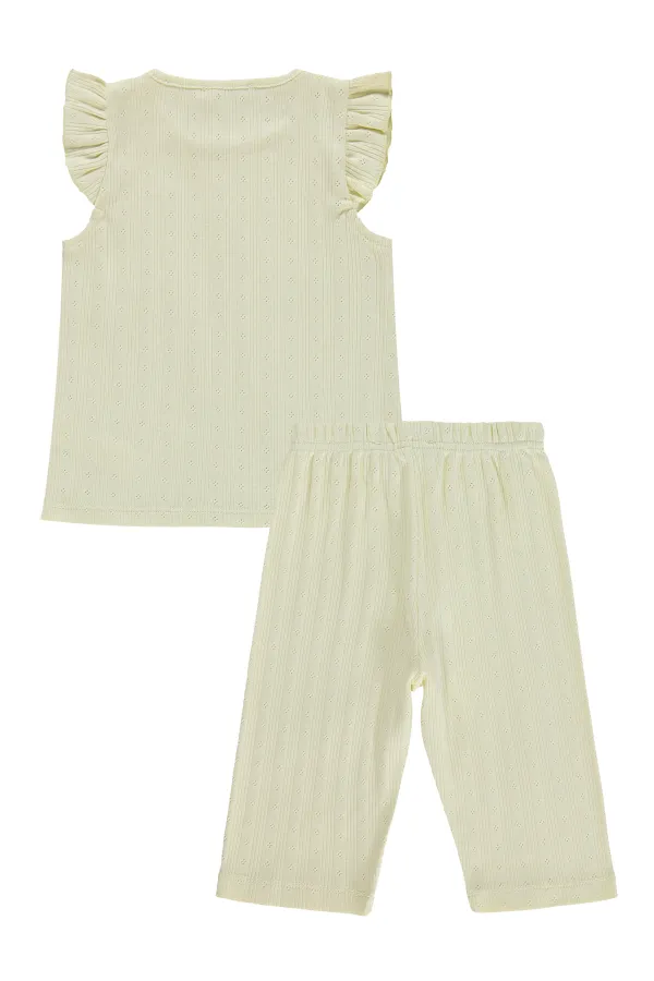 Kız Çocuk Pijama Takımı 2-5 Yaş Sarı - Paket