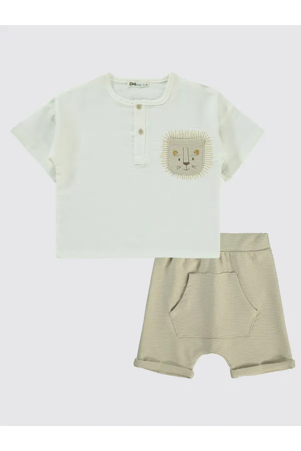 Erkek Çocuk Takım 2-5 Yaş Bej - Paket