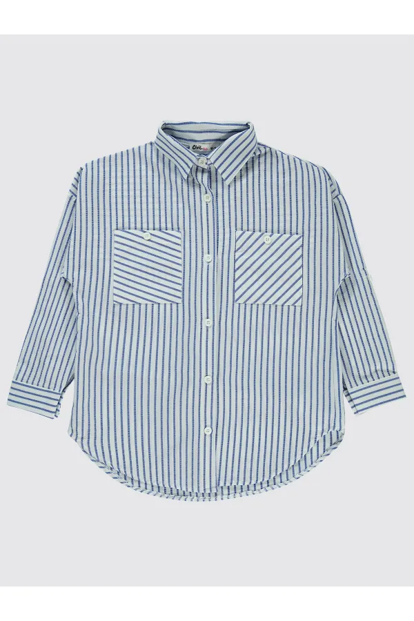 Kız Çocuk Gömlek 10-13 Yaş Mavi - Paket