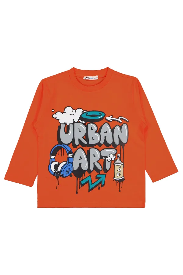Sweat-shirt garçon, 2-5 ans, orange - Lot