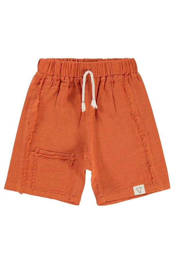 Erkek Çocuk Şort 6-9 Yaş Oranj - Paket