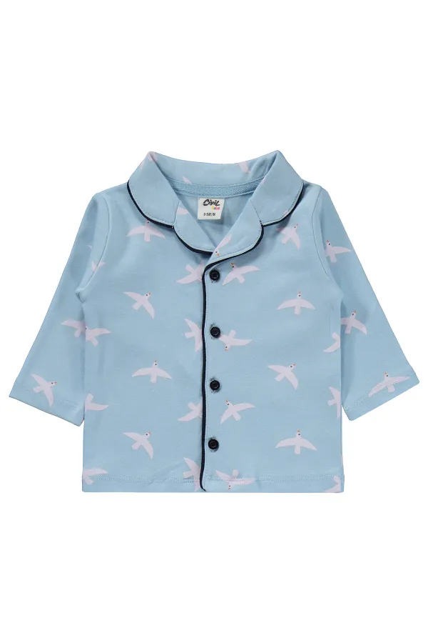 Ensemble pyjama bébé 0-24 mois bleu - Emballage