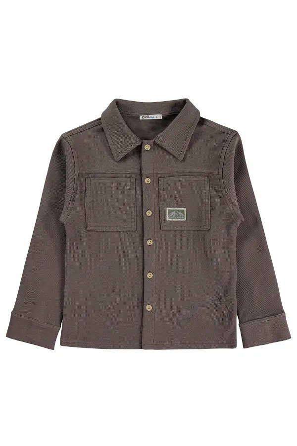 Boys' Shirt, Ages 6-9, Dark Brown - Pack