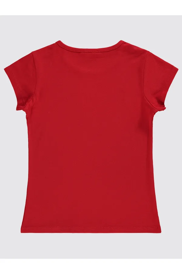Girls' T-shirt, Ages 6-9, Red - Pack