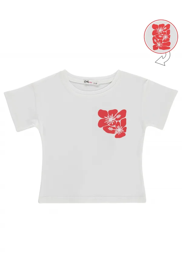 Kız Çocuk Tişört 2-5 Yaş Kırık Beyaz - Paket