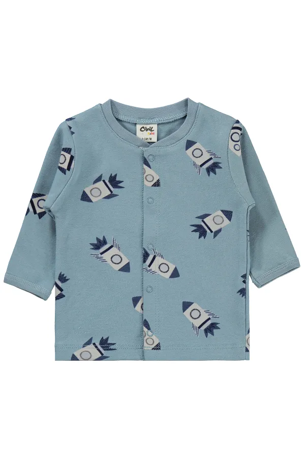 Ensemble pyjama bébé 0-24 mois bleu glacier - Emballage