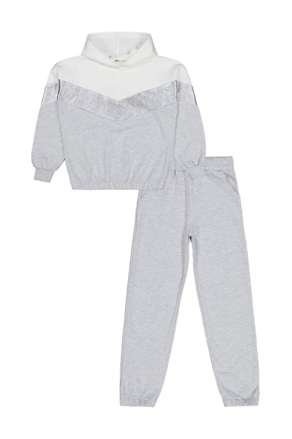 Ecru-Carmelange Girls Tracksuit Set - Package