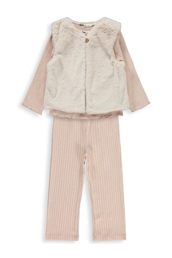 Ensemble d'équipe pour filles de 2 à 5 ans, rose poudré - Pack