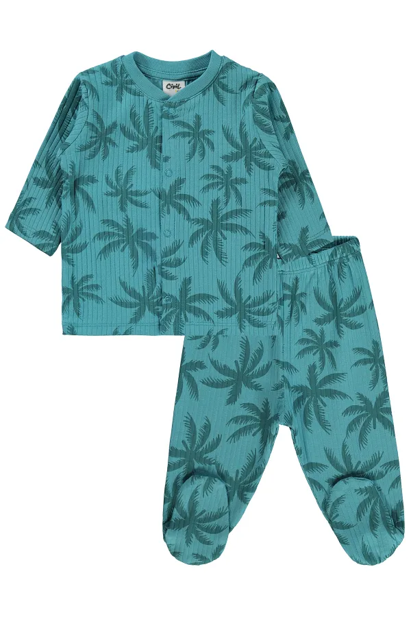 Bebek Pijama Takımı 0-24 Ay Petrol - Paket