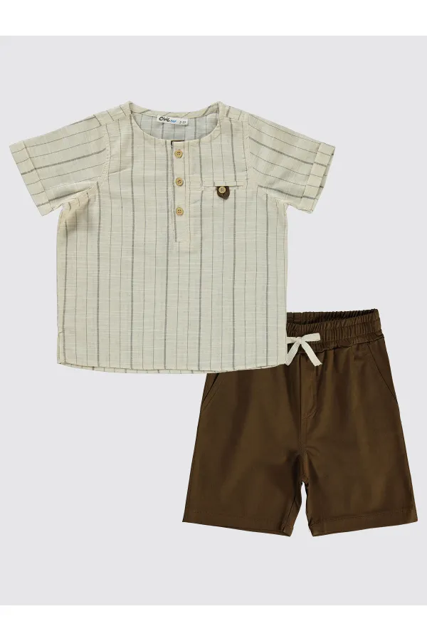 Ensemble garçon 2-5 ans marron - Emballage