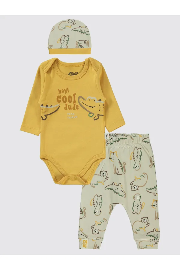 Bebek Takım 0-24 Ay Hardal - Paket