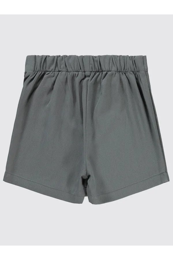 Kız Çocuk Şort 10-13 Yaş Gri - Paket