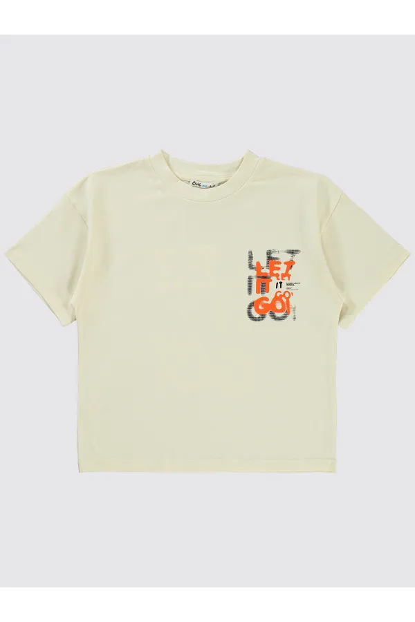 Boys T-Shirt 6-9 Years Ivory - Pack
