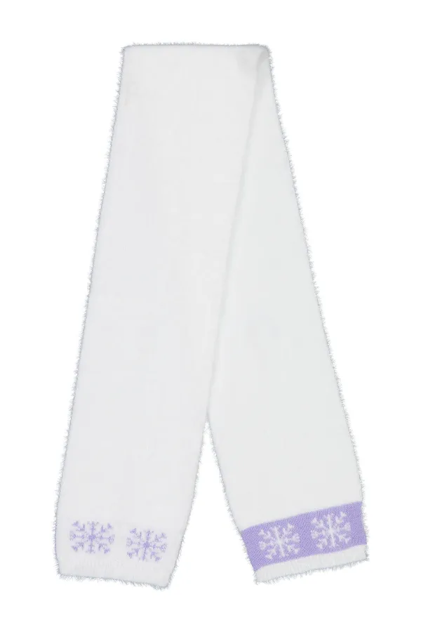 Kız Çocuk Atkı Bere Eldiven Setleri 2-5 Yaş Beyaz-Lila - Paket