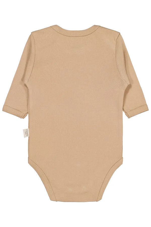 Body bébé à boutons-pression 0-24 mois, couleur café au lait - Emballage