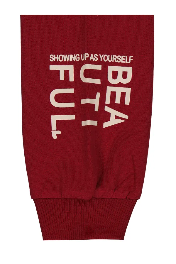 Girl's Sweatshirt 10-13 Years Old Dark Burgundy - Package