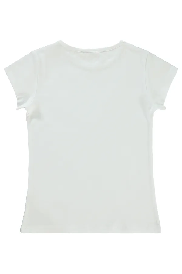 Kız Çocuk Tişört Km 6-9 Yaş Ekru - Paket