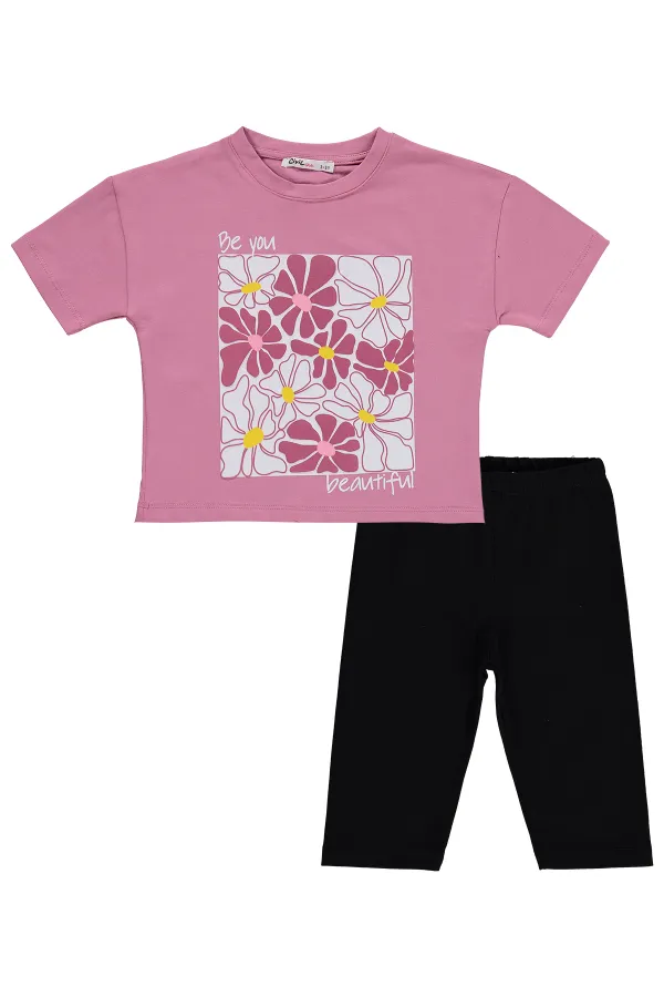 Kız Çocuk Takım 2-5 Yaş Soft Pembe-Siyah - Paket
