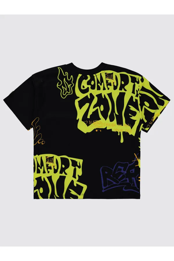 Erkek Çocuk Tişört 6-9 Yaş Siyah - Paket