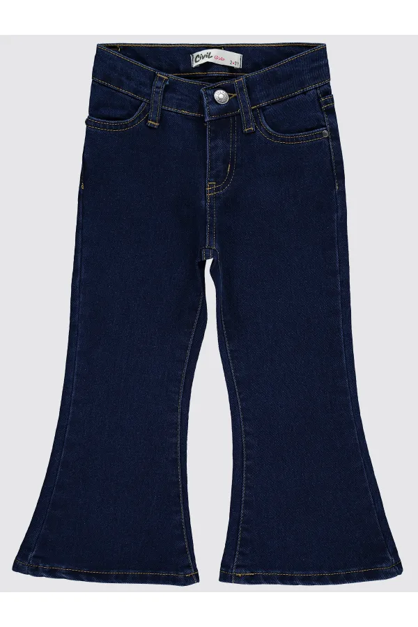 Kız Çocuk Pantolon 2-5 Yaş Koyu Mavi - Paket