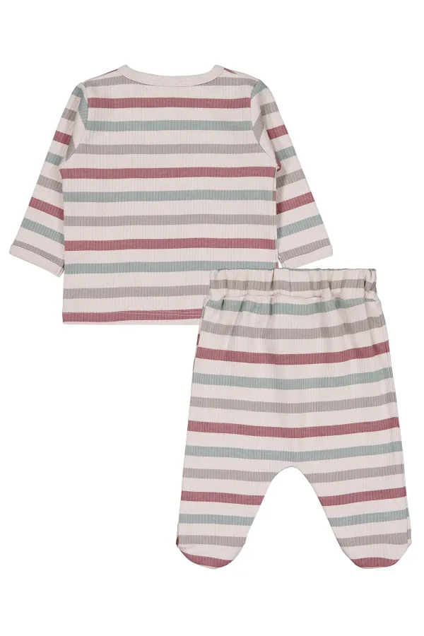 Bebek Pijama Takımı 0-24 Ay Taş Rengi - Paket