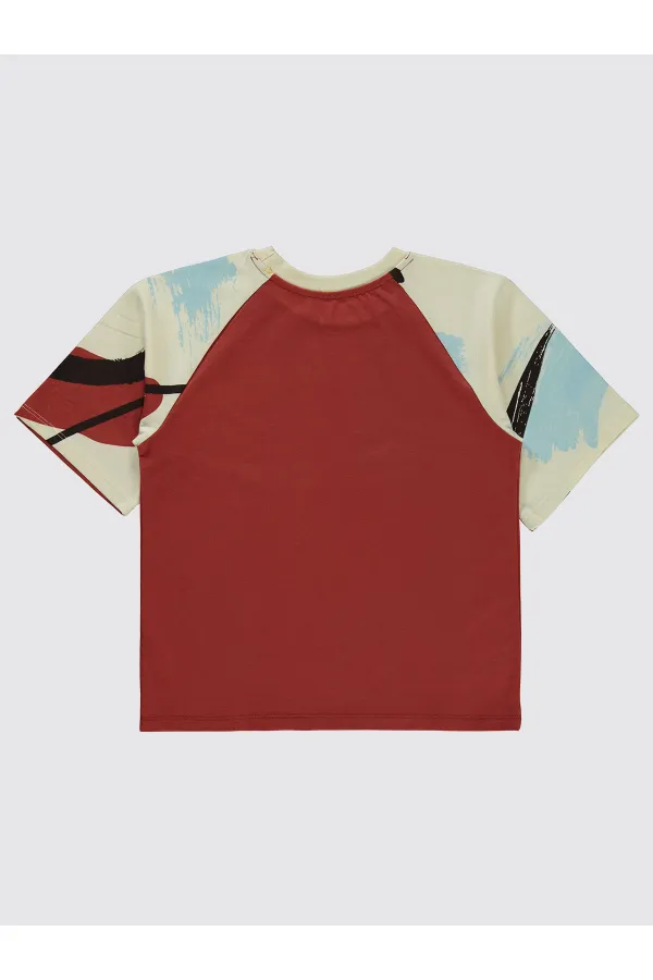 T-shirt garçon 6-9 ans, cuivre foncé - Lot