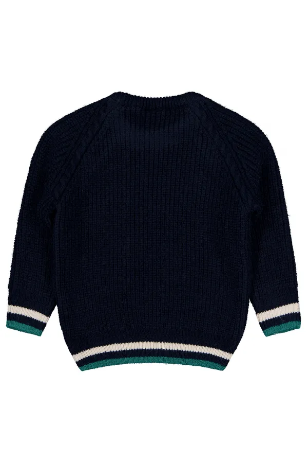 Pull bleu marine pour garçon de 2 à 5 ans - Emballage