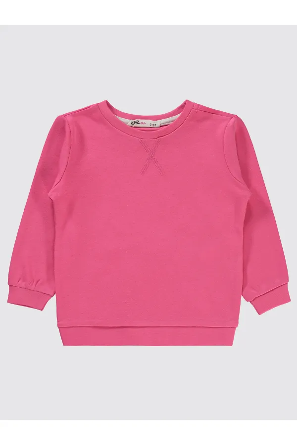 Sweat-shirt pour fille de 2 à 5 ans, motif cyclamen rose - Emballage