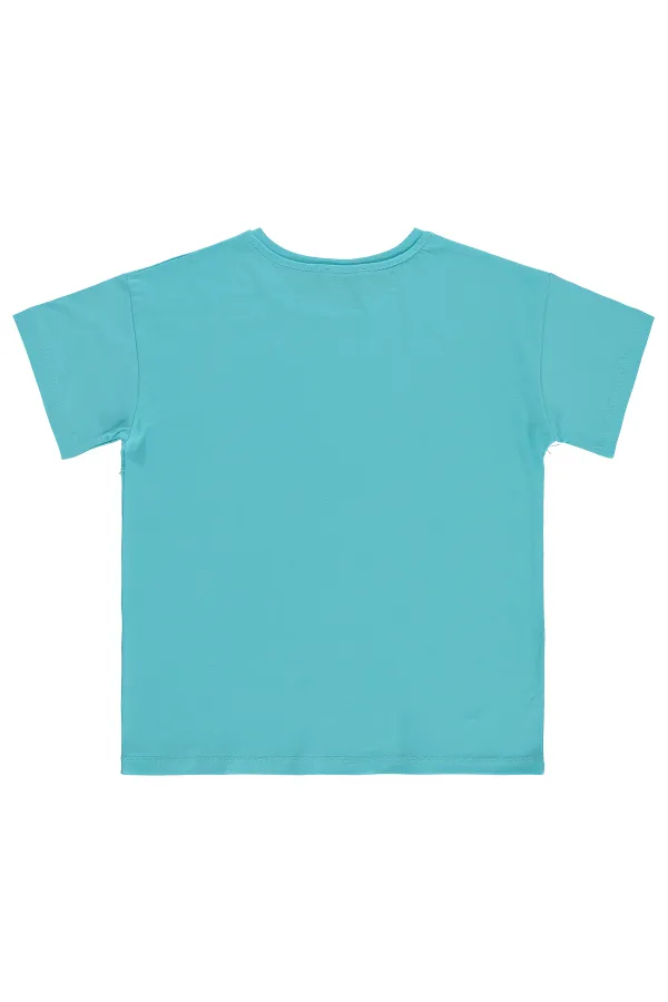 Girls' T-shirt, Ages 10-13, Turquoise - Pack