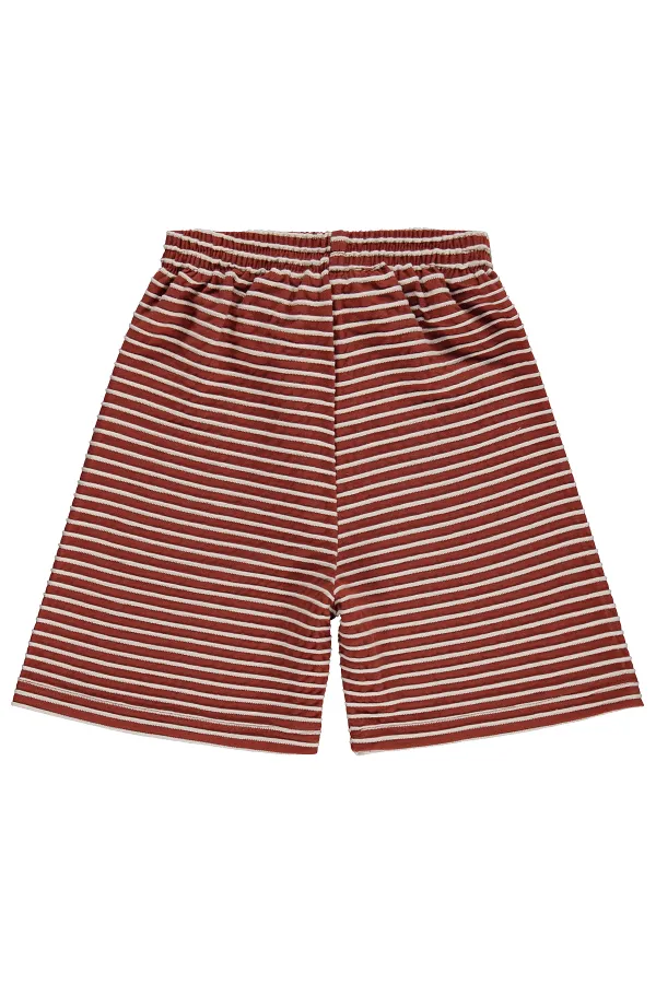 Short garçon, 6-9 ans, couleur terre cuite - Lot
