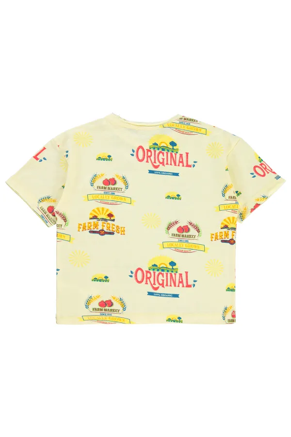 Boys T-Shirt 10-13 Years Old Light Yellow - Package