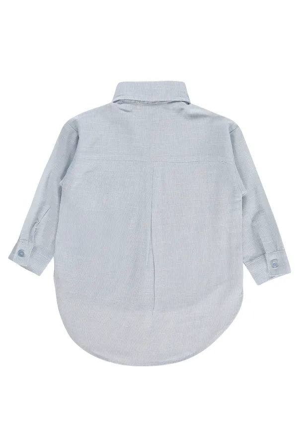 Girls' Shirt, Ages 2-5, Blue - Pack