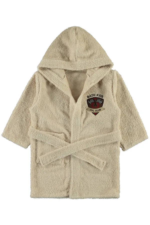 Boy's Bathrobe 6-9 Years Old Stone Color - Package