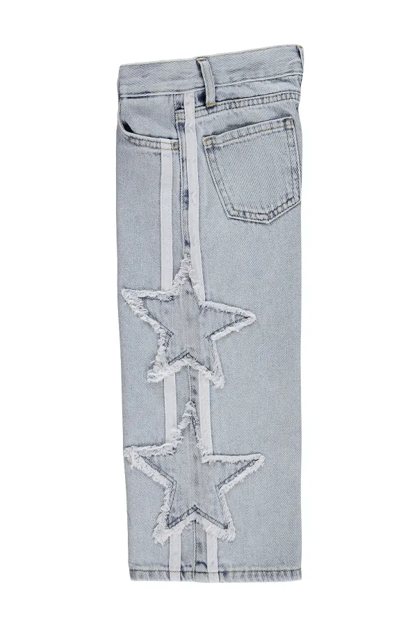 Kız Çocuk Pantolon Kot 2-5 Yaş Buz Mavi - Paket